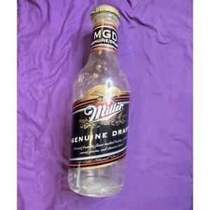 Miller Genuine Draft Beer Bottle Plastic Piggy Bank 1997 Vintage Rare 21"